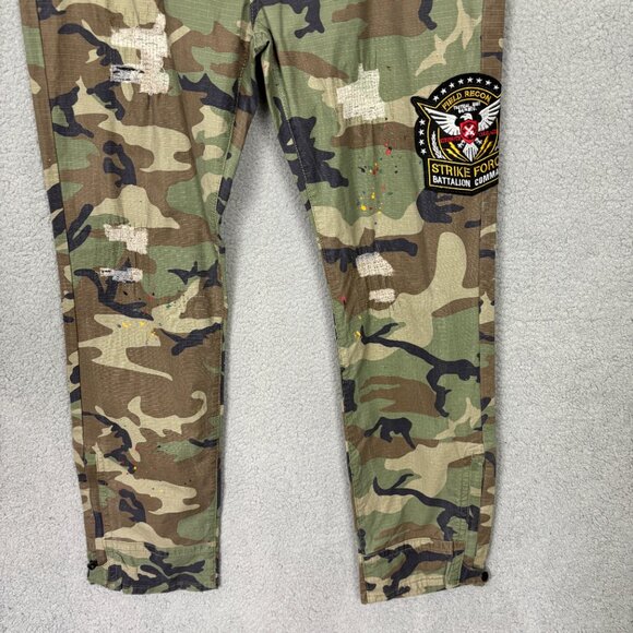Decibel Men's Camo Rip Stop Stretch Pants Distressed Straight Leg 42W X 35L NWTs - Picture 2 of 11